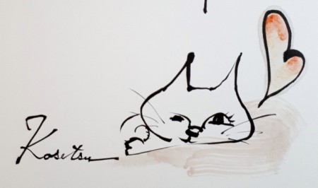 筆デッサン…愛猫のくつろぐ姿　=^_^=